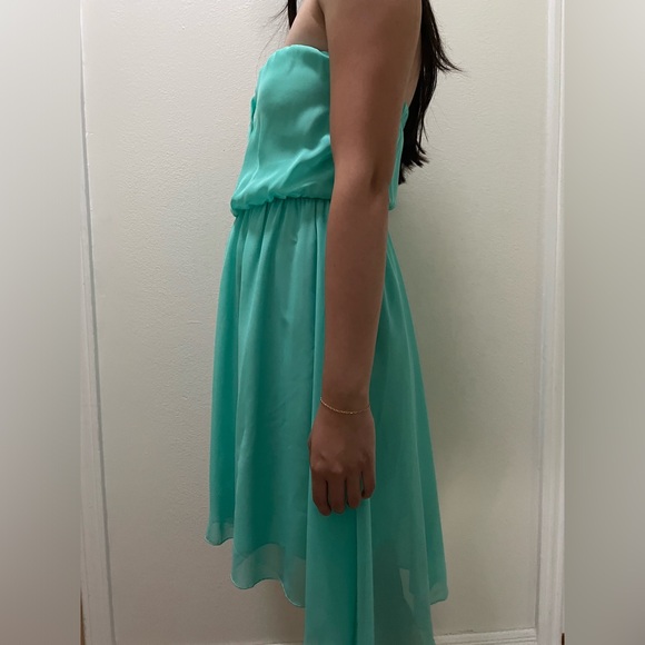 La Scala Chiffon Hi-Low Mint Green Dress - Picture 2 of 7
